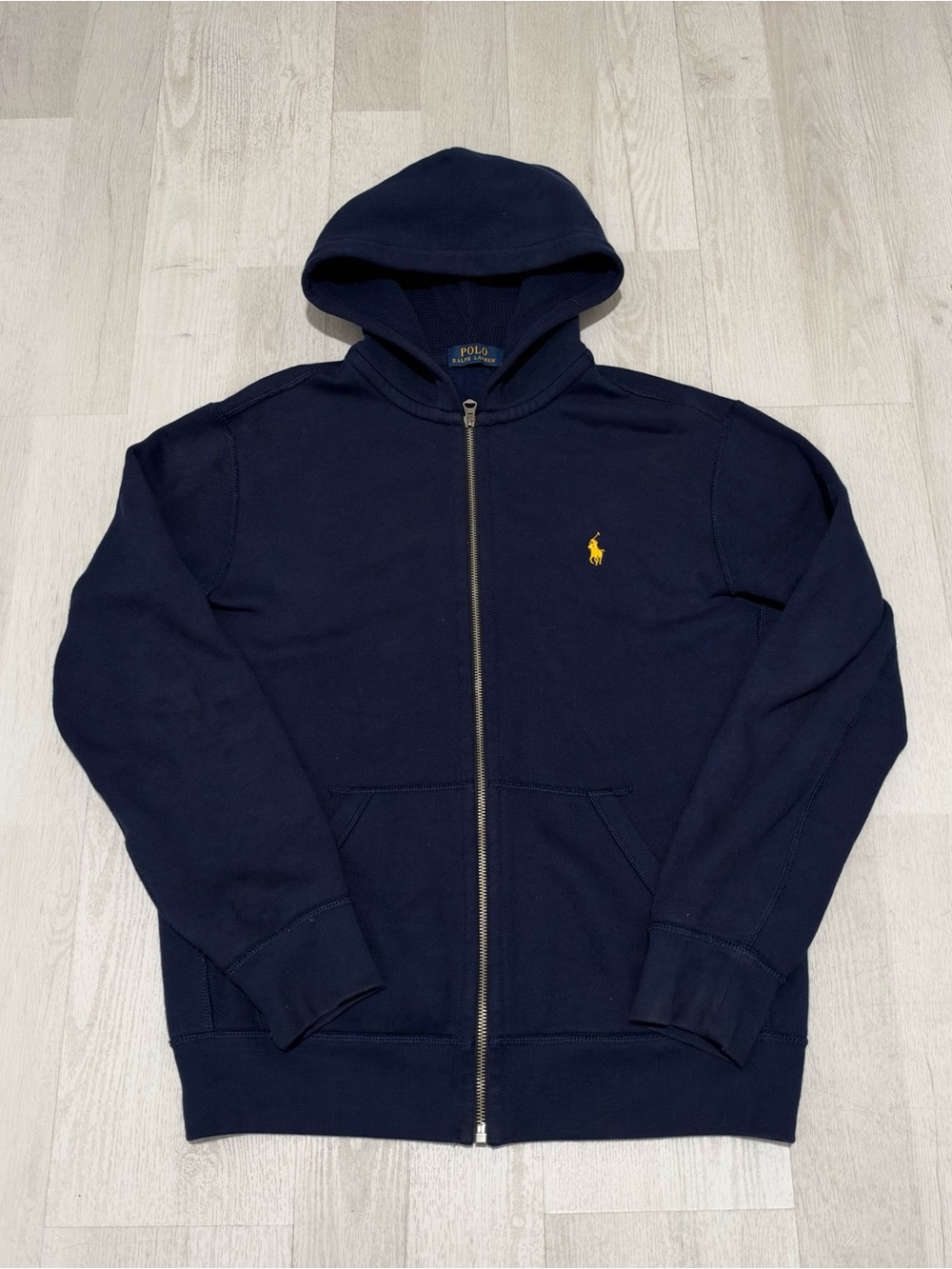 Polo Ralph Men’s Lauren Navy Blue Full-Zip Hoodie Size M